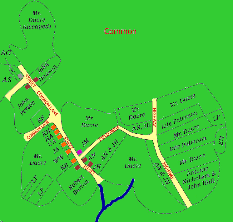 Map of Hornsby near Scarrowhill 1603